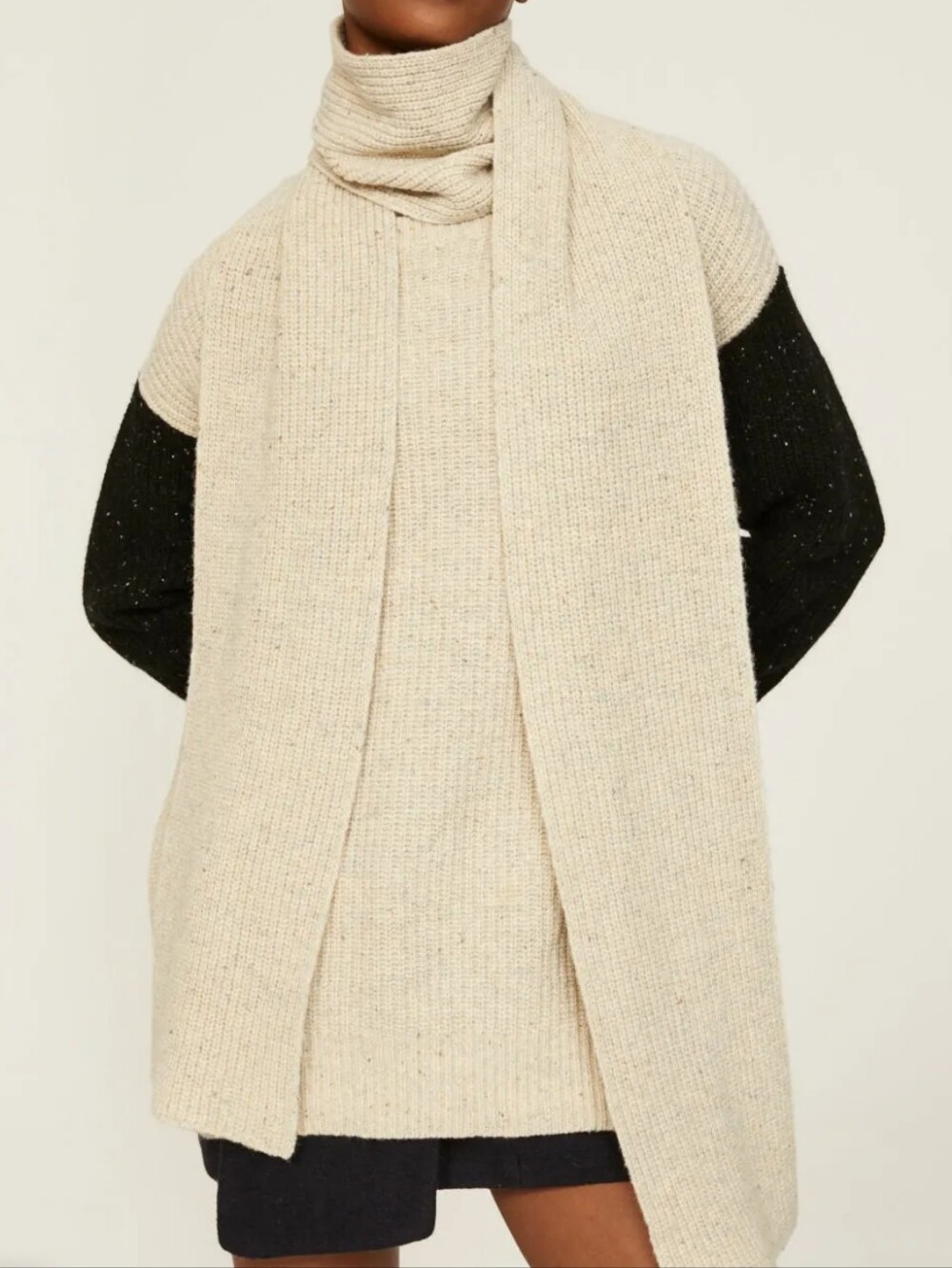 SAUNDERS Collective Malange Sweater Turtleneck Colorblock Knit Sweater - S